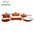 Orange Color Cast Iron Cookware Set 5Piece